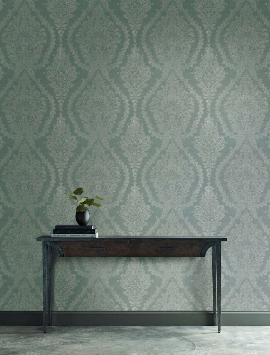 Обои Ronald Redding Handcrafted Naturals Heritage Damask HC7590 фото в интерьере Обои Ronald Redding Handcrafted Naturals Heritage Damask HC7590 фото в интерьере